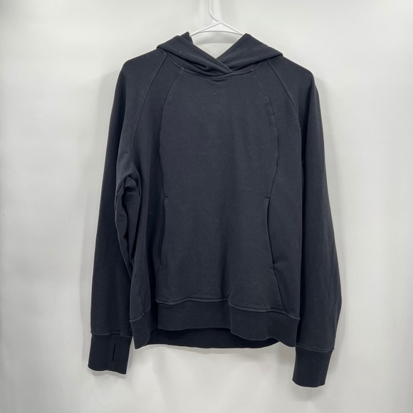 lululemon Tops - Lululemon Size 8 Scuba Pullover Hoodie Womens‎ Black Thumbholes Cotton Blend